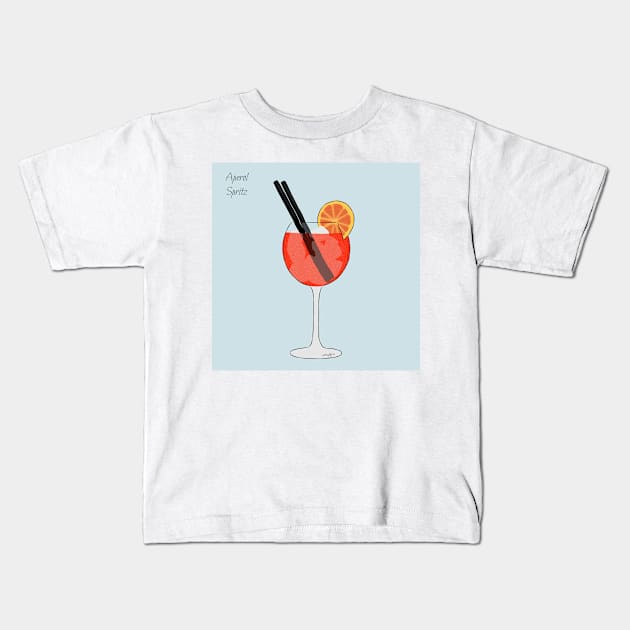 Aperol Spritz Cocktail Summer Drink Kids T-Shirt by ArtRaft Pro